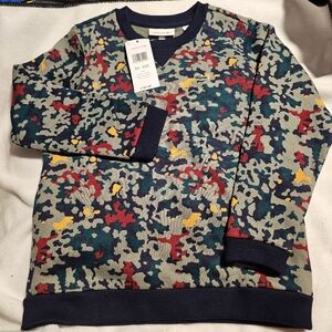 Lacoste Sweatshirt Khaki Green Blue Camoflage SUPER SOFT Lining Boy's Size 6 NEW